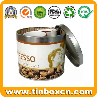 Empty Custom Large Round Metal Christmas Gift Tin Box for Mug