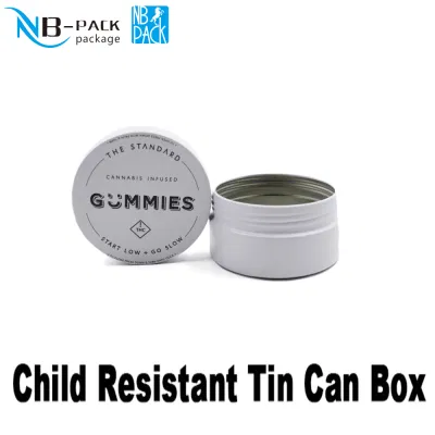 Hot Sale Child Resistant Tin Can with Custom Design Child Safety Container
