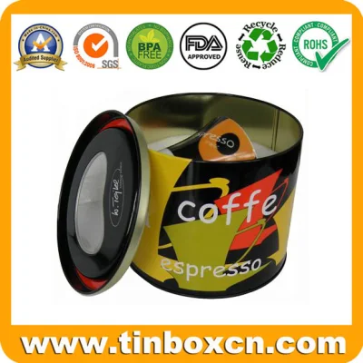 Empty Custom Large Round Metal Christmas Gift Tin Box for Mug