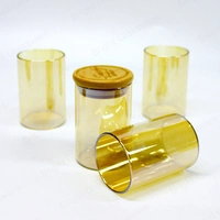 New Design Scent Glass Candle Containers with Metal Lid