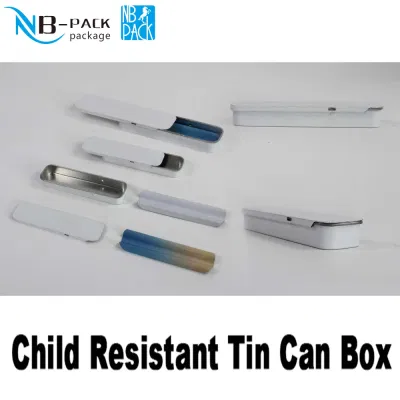 Tin Box Small Square Shape Packing Child Proof Child Resistant Metal Tin Box