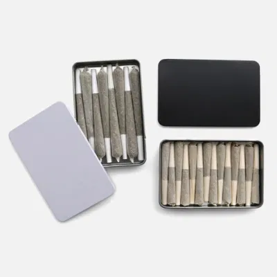 Hot Sales Rectangle Pre Rolls Packaging Metal Can Childproof Child Resistant Tin Box for Smoke and Tobacco