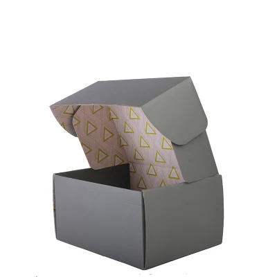 Custom Printing Shipping Cardboard E Flute Plain Flat Box Packaging Black Foldable Paper Clothing Box