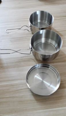 Handle Stainless Steel Mess Tin/ Luch Box with 3 Sets