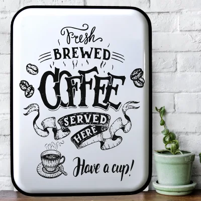 Custom Decorative Coffee Bar Club Plaque Metal Tin Sing for Home Decor