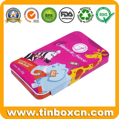 Metal Sliding Metal Mint Tin Box with Slide Top for Candy Sweets