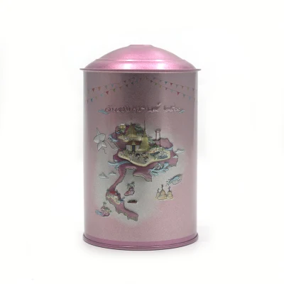 Wholesale Cmyk Offset Printing Custom Design Matte Black Round Tin