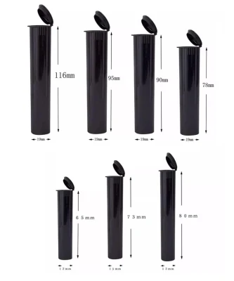 Hempacka Wholesale Small 116mm Air Tight Smell-Proof Child Resistant Cr Plastic Container Tube Pop Top Tubes
