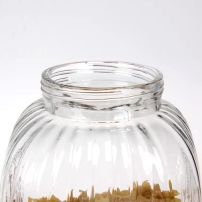 Clear High Cylinder Airtight Candy Food Large Glass Storage Jar Wide Metal Lid