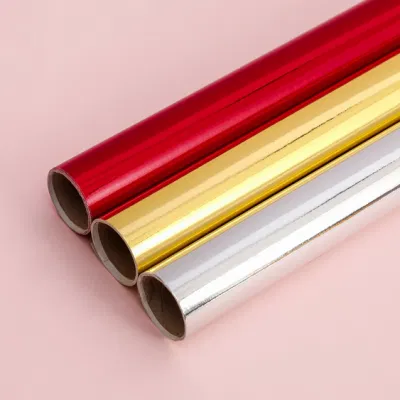 Luxury Fashion Metal Rose Gold Film Christmas Flower Wrapping Gift Packaging Paper