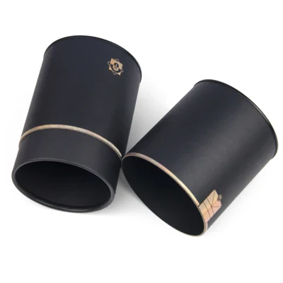 Firstsail Eco Friendly Round Cardboard Whisky Paper Tube Packaging Wine Bottle Package Box with Tin Plug