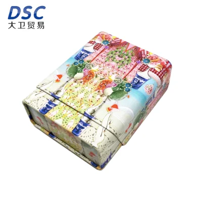 Floral Pattern Food Packaging Square Oblique Tin Box Tinplate Can