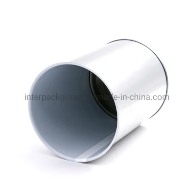 8116# Wholesale Printing Design Food Grade Internal White Lacquer Round Black Tins Metal Container with Eoe