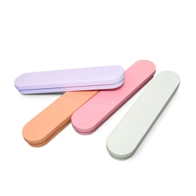 High Quality Custom Rectangular Printed Logo Lid Pencil Metal Box Tin Box