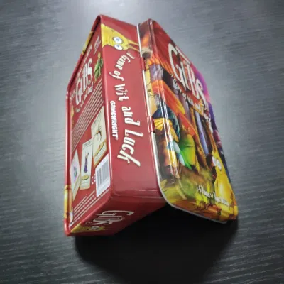 Embossed Game Card Packing Tin Box with Sliding Lid