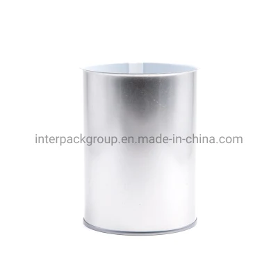 8116# Wholesale Printing Design Food Grade Internal White Lacquer Round Black Tins Metal Container with Eoe