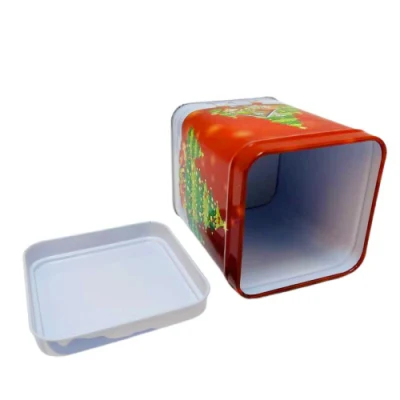 Factory Custom Tinplate Tin Container Square Christmas Metal Box Packaging Small Assorted Candy Tin Box