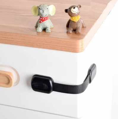 6 Pack Child Proof Cabinet Adhesive Adjustable Strap Latches to Drawer Fridge Toilet Baby Safety Lock