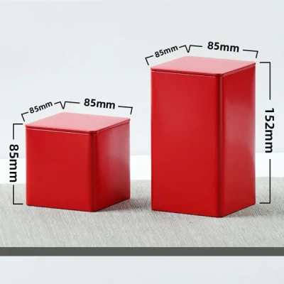 Wholesale Square White Black Tin Can Packaging for Loose Tea Metal Box Tea Tins