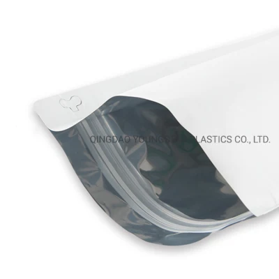 9X12&prime; Half Silver Half Clearance Child Proof Airtight Ziplock Pharmic Food Packaging Barrier Transparent Window Exit Pouch Container