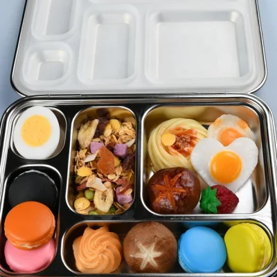 Oumego Food Grade Food Storage Container Kids Adult Leakproof Salad Lunch 2 5 Compart Stainless Steel Metal Tin Bento Box Wholesalee Lightweight Bento Box Kids