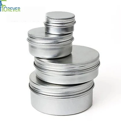 2oz 4 Oz Sliver Cosmetic Cream Lip Balm Candle Metal Can Jar Aluminum Tins for Scented Candle Spices Candy Gifts with Lids
