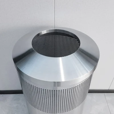 Modern Design Metal Rubbish Waste Bin Large Recycle Trash Can