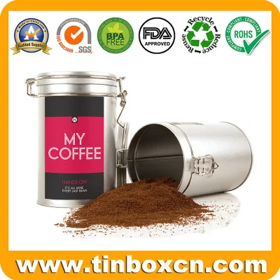 Empty Round Coffee Tin Box with Airtight Lid for Food Can Packaging