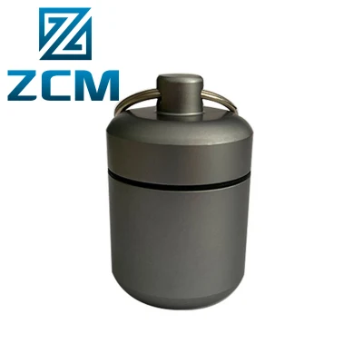 Shenzhen Custom CNC Machined Logo Small Metal Aluminum Stainless Steel Pill Case Mini Portable Bottle