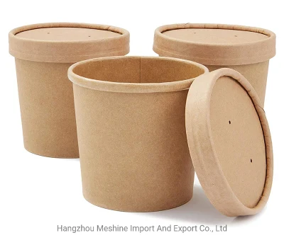 Custom Printed Take Away Lunch Box Container/ Salad Soup Bowl / Kraft Paper Food Packaging Boxes