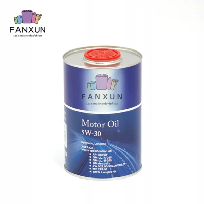 Round Engine Oil Can Packaging Modern High Quality Empty Metal Tin Can 1L Lubricants Oil Can