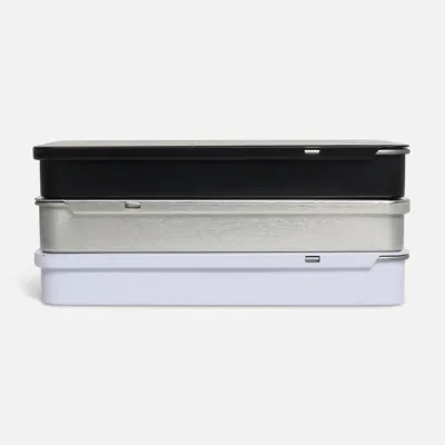 Wholesale High Quality Rectangular Shaped Makeup Brush Storage Tin Box Grocery Metal Tin Packaging Can Child Resistant Tin