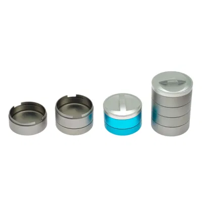 Customized CNC Anodized Aluminum Box Pill Case 2/4/6/8 Small Heat Resistant Travel Metal Candle Balm Tin Can/Box/Vessels/Containers