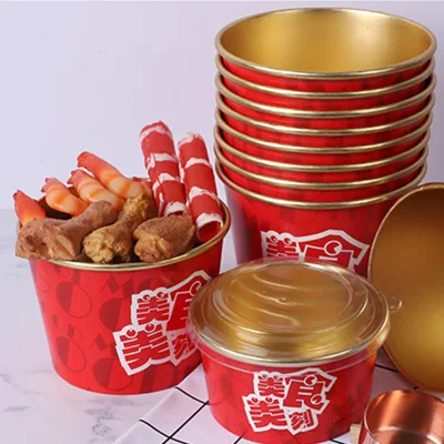 1000ml 1500ml Tin Foil Paper Bowl Take-out Food Containers with Pet Lid