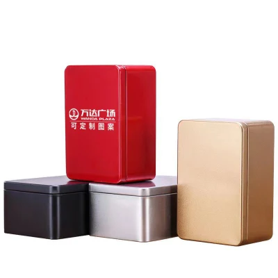 Metal Tin Box with Lid Rectangular Empty Tin Box, Portable Storage Metal Tin Container for Treats, Gifts, Small Items, Favors and Crafts