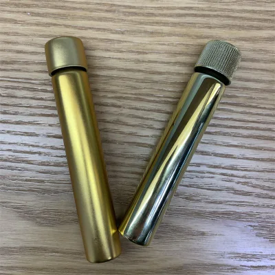 115mm Electroplated Golden Glass Joint Tube Custom Blunt Tubes with Child Resistant Lid