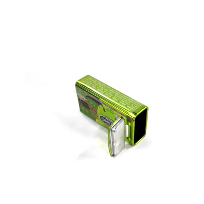 Custom Small Rectangular Metal Gummy Candy Mint Tin Box with Hinged Lid