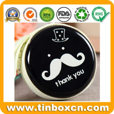 Mini Small Metal Tin Box with Zipper for Wedding Gifts