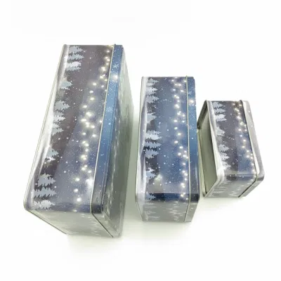 Christmas Gift Tin Box Metal Cookie Toy Can Tinplate Jar