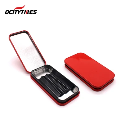 Food Grade Rectangle Customized Printed Cheap Small Mini Metal Mint Tin Box Chewing Gum Tin Box Case with Hinge