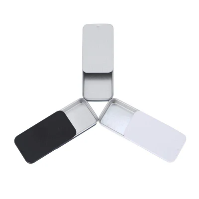 Wholesale Small Rectangle Slide Top Lid Metal Mint Solid Perfume Soap Sliding Tin Box
