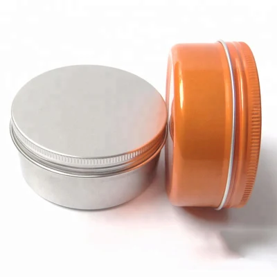 Wholesale 2 Oz 60g Silver Metal Cans Lip Balm Tins Cosmetic Skin Care Aluminum Jar