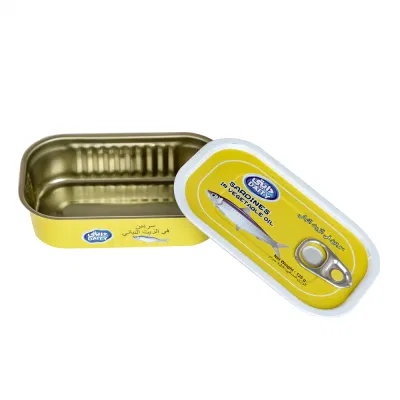 Custom Rectangular Seal Ring-Pull Tin Can with Lid for Tuna Fish Meat Food Packing