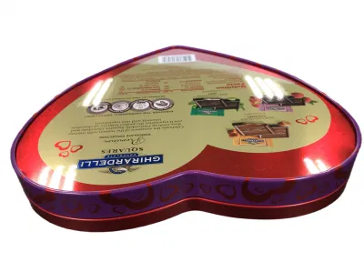 High Quality Heart Shape Metal Tin Chocolate Cookie Tin Candy Christmas Tin Can Gift Packaging Tin Box