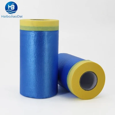Factory Supplies 450mm Plastic Transparent Masking Film Pre Taped Masking Roll Film for Use in Painting