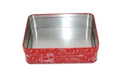 Wholesale Rectangular Stackable Candy Chocolate Biscuit Tin Box Christmas Gift Metal Tin