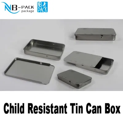Child Resistant Slider Tin Pre-Roll Tin Roll Button Tin Tin Jar Packing for Pre Roll Cones Candy Foods