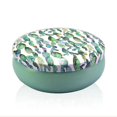 16 Oz Custom Printed Luxury Big Round Tin Can with Lid for Candles Metal Candle Tin