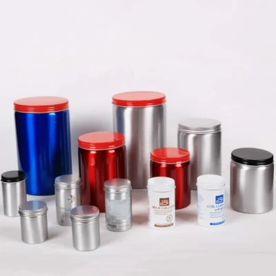Black Jars Gift Skincare Packaging Box Aluminum Round Tin Containers with Lid