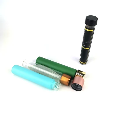 Black Clear Colored Labels Child Resistant Screw Personalize Custom 115mm Glass Pre Rolling Packaging Test Tubes with Lid